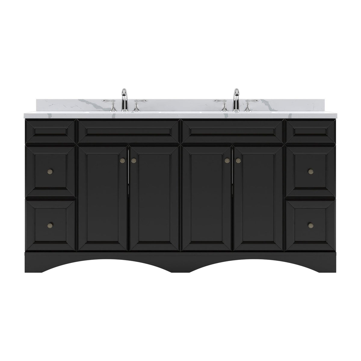 ED-25072-CCRO-ES Espresso Talisa 72" Double Bath Vanity Set with Calacatta Quartz Top & Oval Centered Basin