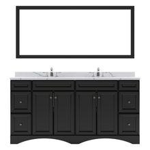 Load image into Gallery viewer, ED-25072-CCRO-ES Espresso Talisa 72&quot; Double Bath Vanity Set with Calacatta Quartz Top &amp; Oval Centered Basin, Mirror