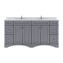 Load image into Gallery viewer, ED-25072-CCRO-GR Gray Talisa 72&quot; Double Bath Vanity Set with Calacatta Quartz Top &amp; Oval Centered Basin