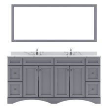 Load image into Gallery viewer, ED-25072-CCRO-GR Gray Talisa 72&quot; Double Bath Vanity Set with Calacatta Quartz Top &amp; Oval Centered Basin, Mirror