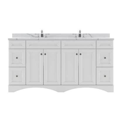 ED-25072-CCRO-WH White Talisa 72" Double Bath Vanity Set with Calacatta Quartz Top & Oval Centered Basin