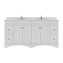 Load image into Gallery viewer, ED-25072-CCRO-WH White Talisa 72&quot; Double Bath Vanity Set with Calacatta Quartz Top &amp; Oval Centered Basin