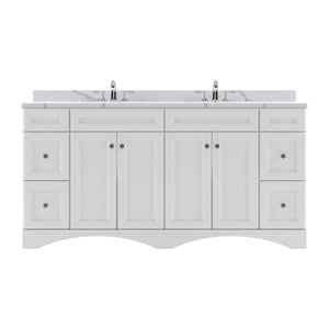 ED-25072-CCRO-WH White Talisa 72" Double Bath Vanity Set with Calacatta Quartz Top & Oval Centered Basin