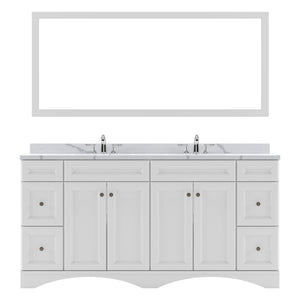 ED-25072-CCRO-WH White Talisa 72" Double Bath Vanity Set with Calacatta Quartz Top & Oval Centered Basin, Mirror