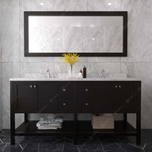 Load image into Gallery viewer, Virtu Winterfell 72&quot; Double Bath Vanity Set with Cultured Marble Quartz Top &amp; Rectangular Centered Basin Mirror Espresso 1