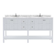 Load image into Gallery viewer, Virtu Winterfell 72&quot; Double Bath Vanity Set with Cultured Marble Quartz Top &amp; Rectangular Centered Basin  White