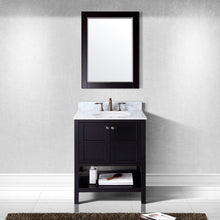 Load image into Gallery viewer, Winterfell 30&quot; Single Bath Vanity Set with Italian Carrara White Marble Top &amp; Oval Centered Basin Mirror front