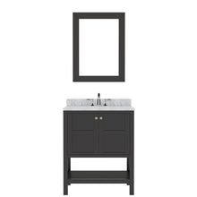 Load image into Gallery viewer, Winterfell 30&quot; Single Bath Vanity Set with Italian Carrara White Marble Top &amp; Oval Centered Basin Mirror Espresso