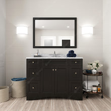 Load image into Gallery viewer, ES-32048-WMRO-ES Espresso Elise 48&quot; Single Bath Vanity Set with Italian Carrara White Marble Top &amp; Oval Centered Basin, Mirror