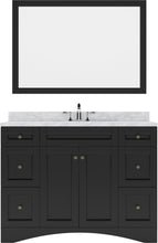 Load image into Gallery viewer, ES-32048-WMRO-ES Espresso Elise 48&quot; Single Bath Vanity Set with Italian Carrara White Marble Top &amp; Oval Centered Basin, Mirror
