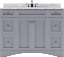 Load image into Gallery viewer, ES-32048-WMRO-GR Gray Elise 48&quot; Single Bath Vanity Set with Italian Carrara White Marble Top &amp; Oval Centered Basin