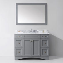 Load image into Gallery viewer, ES-32048-WMRO-GR Gray Elise 48&quot; Single Bath Vanity Set with Italian Carrara White Marble Top &amp; Oval Centered Basin, Mirror