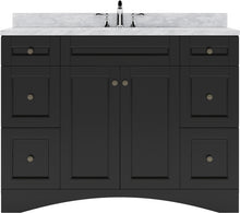 Load image into Gallery viewer, ES-32048-WMSQ-ES Espresso Elise 48&quot; Single Bath Vanity Set with Italian Carrara White Marble Top &amp; Rectangular Centered Basin