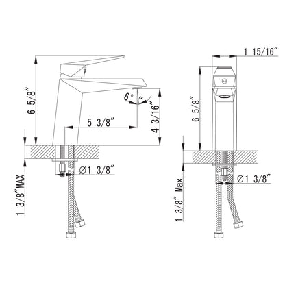 Single Handle Lavatory Faucet in Chrome / Brush Nickel