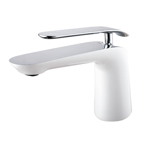 Single Handle Lavatory Faucet F01 106 03 in Chrome / White