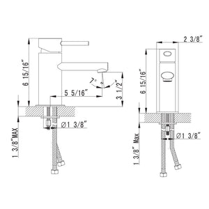 Single Handle Lavatory Faucet F01 113 in Chrome / Brush Nickel