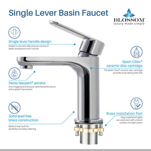 Single Handle Lavatory Faucet F01 119 in Chrome / Brush Nickel