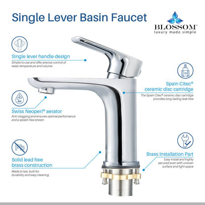 Single Handle Lavatory Faucet F01 120 in Five colors