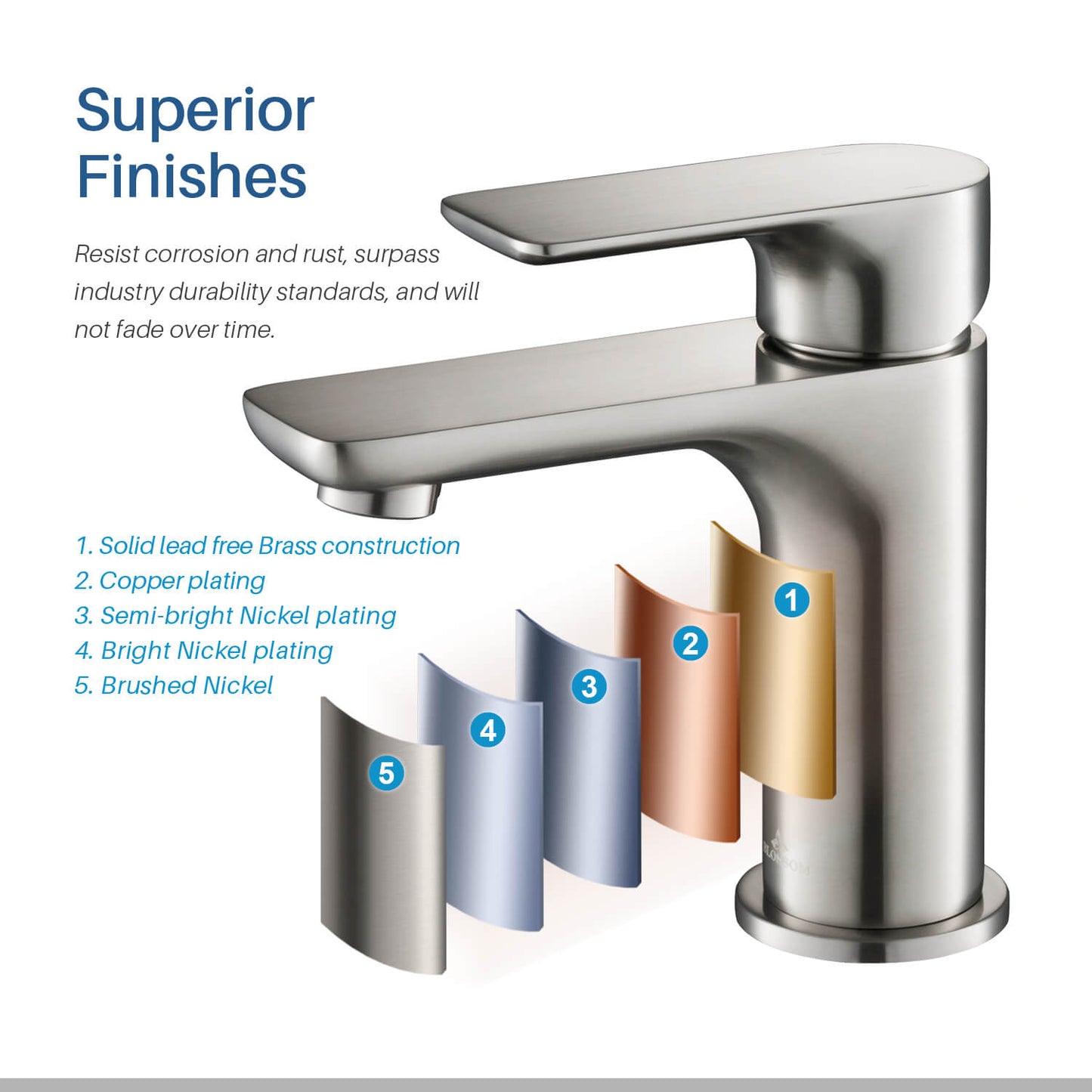 Single Handle Lavatory Faucet F01 120 in Five colors