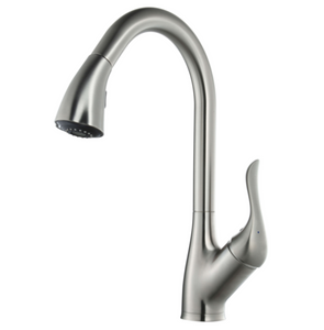 Single Handle Pull Down Kitchen Faucet F01 202 02 in Brush Nickel
