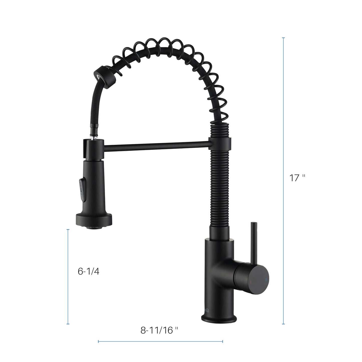 Single Handle Pull Down Kitchen Faucet F01 205 Brush Nickel / Black