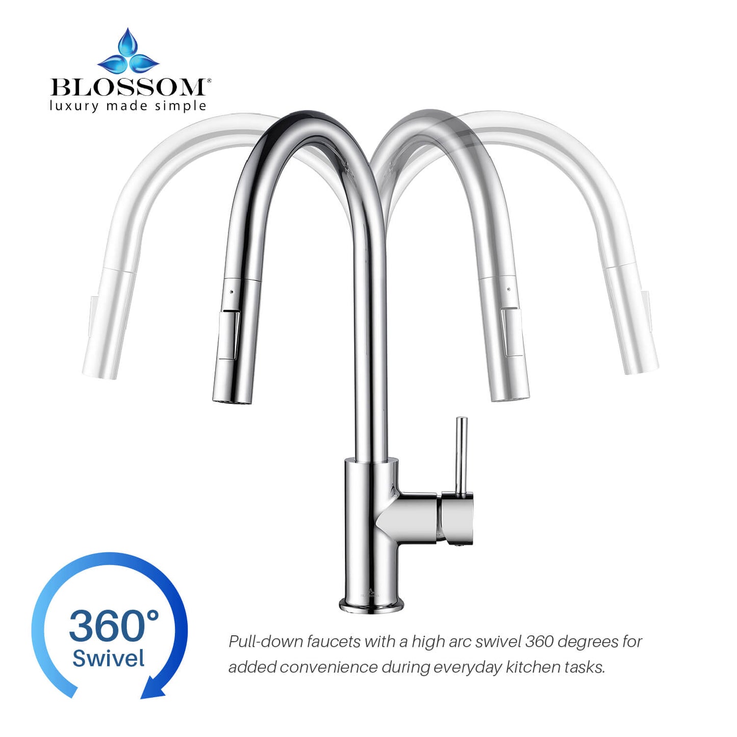 Blossom Single Handle Pull Down Kitchen Faucet F01 206