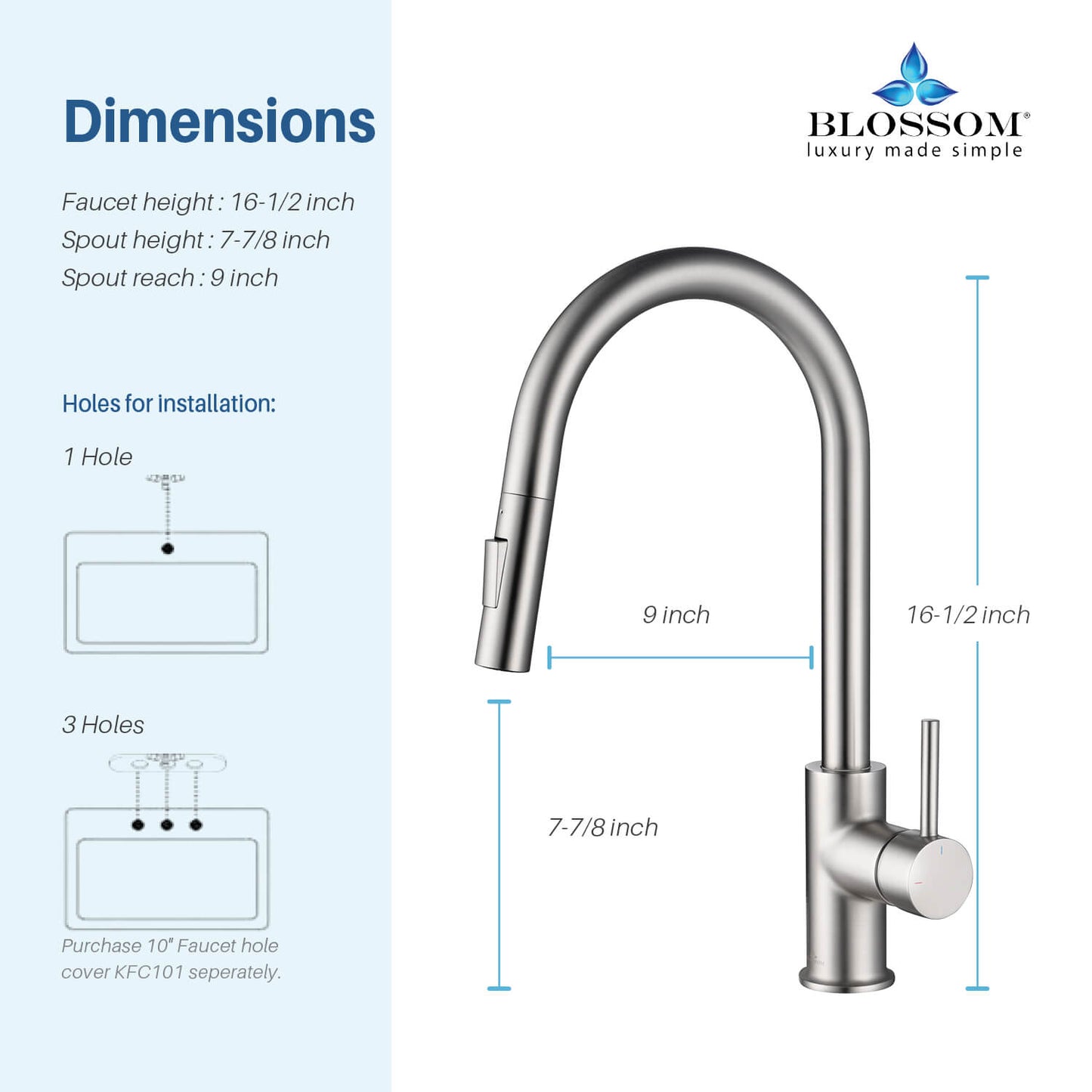 Blossom Single Handle Pull Down Kitchen Faucet F01 206