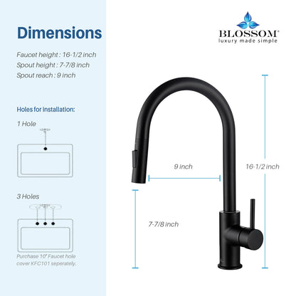 Blossom Single Handle Pull Down Kitchen Faucet F01 206