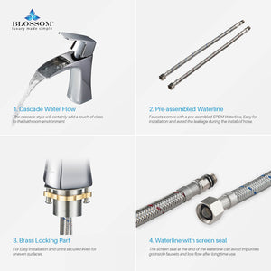 Single Handle Lavatory Faucet F01 301 in Chrome / Brush Nickel