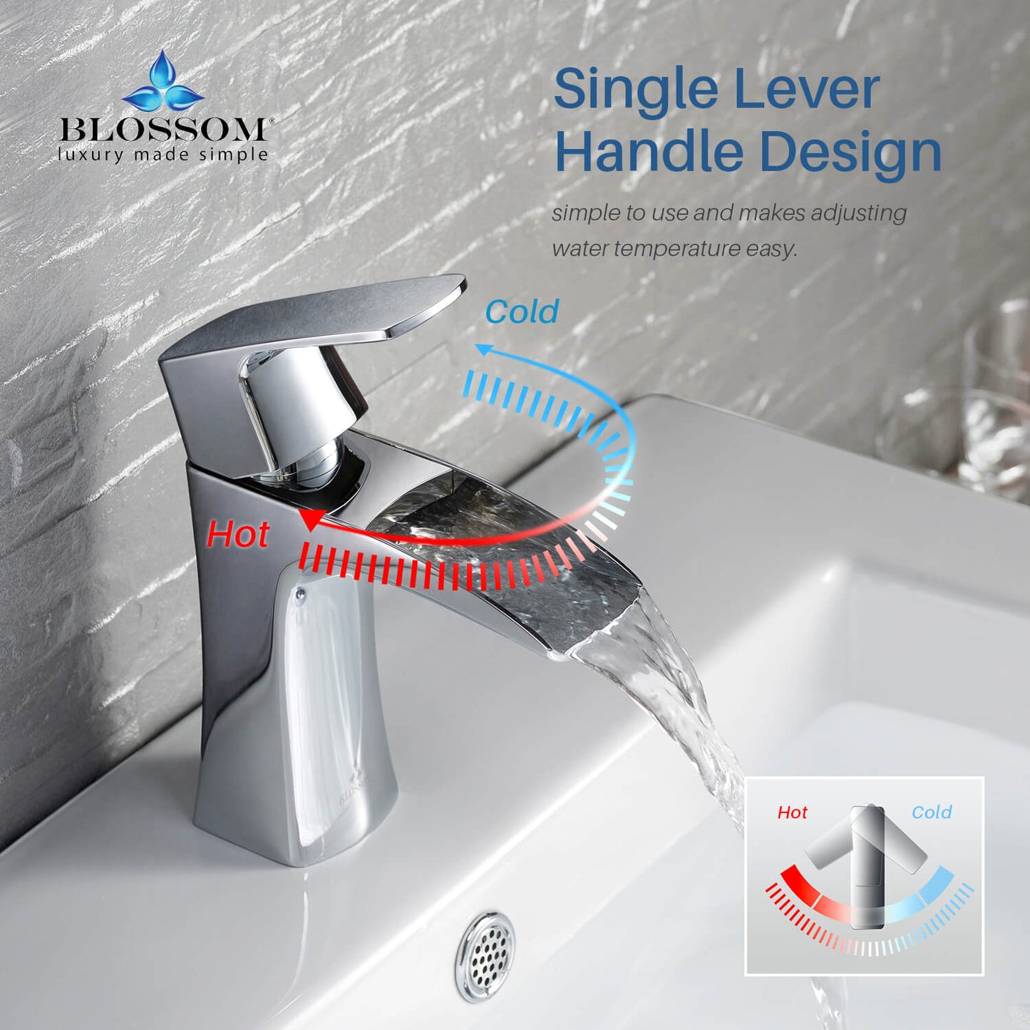 Single Handle Lavatory Faucet F01 301 in Chrome / Brush Nickel