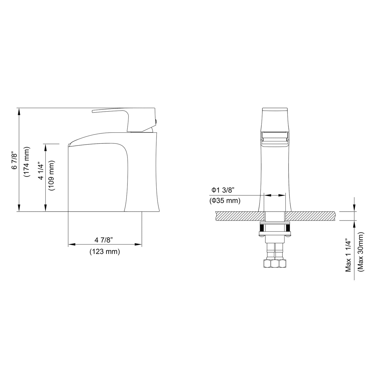 Single Handle Lavatory Faucet F01 301 in Chrome / Brush Nickel