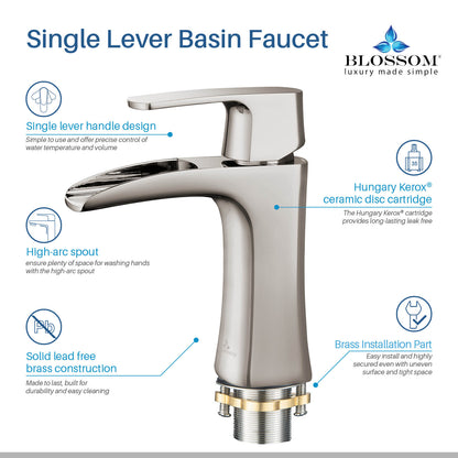 Single Handle Lavatory Faucet F01 301 in Chrome / Brush Nickel