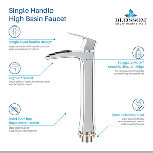Single Handle Lavatory Faucet F01 305 0 in Chrome / Brush Nickel