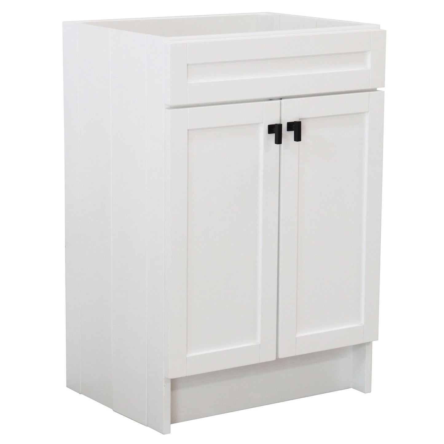 White 23 in. Single Sink Foldable Vanity Cabinet with matte black Hardware finish