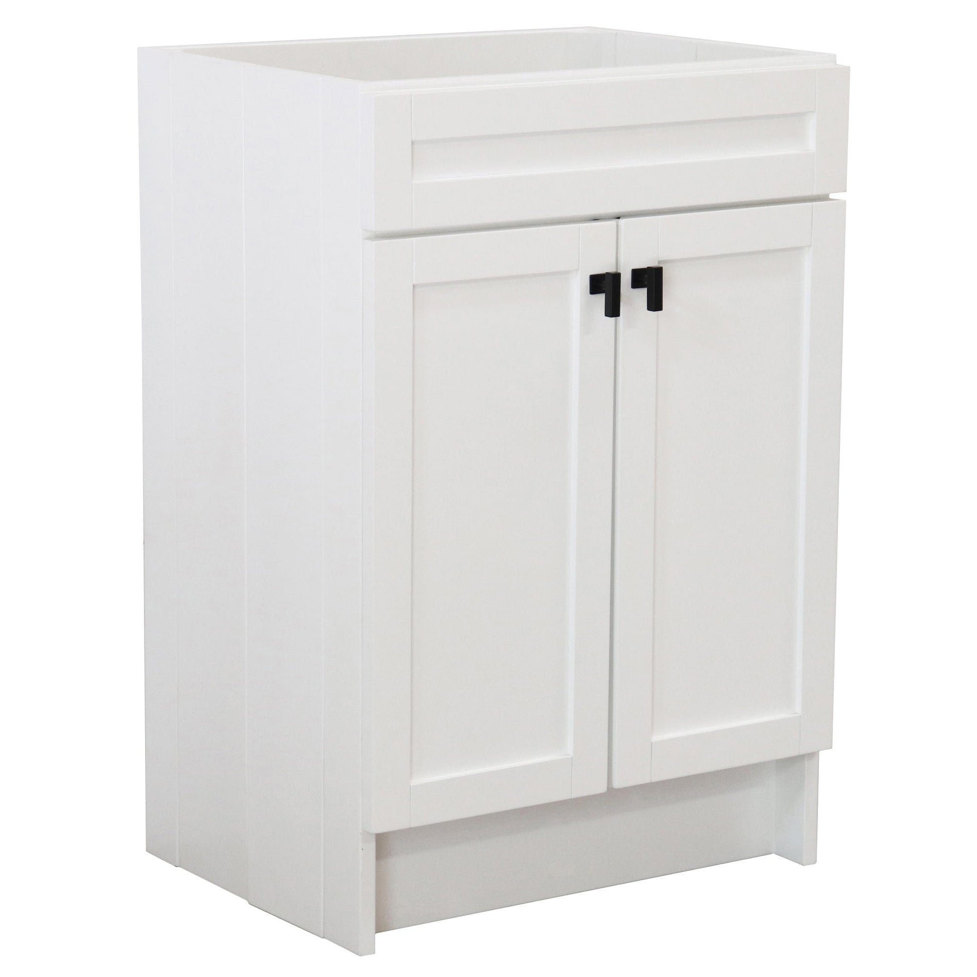 White 23 in. Single Sink Foldable Vanity Cabinet with matte black Hardware finish