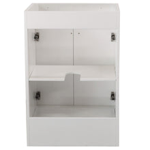 Load image into Gallery viewer, White 23 in. Single Sink Foldable Vanity Cabinet with matte black Hardware finish back