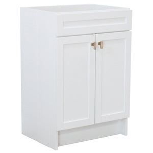 White 23 in. Single Sink Foldable Vanity Cabinet, Brushed Gold Hardware finish