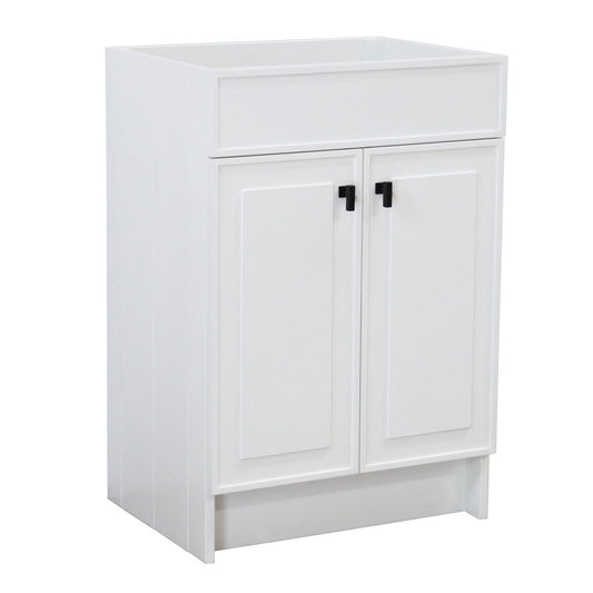 23 in. Single Sink Foldable Vanity Cabinet only, White Finish, Metta Black hardware finish