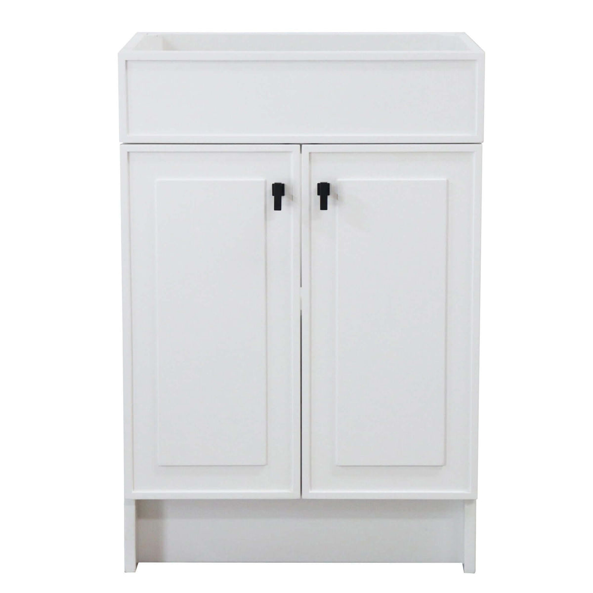 23 in. Single Sink Foldable Vanity Cabinet only, White Finish, Metta Black hardware finish