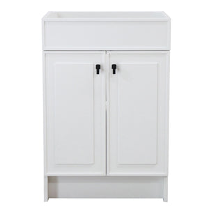23 in. Single Sink Foldable Vanity Cabinet only, White Finish, Metta Black hardware finish
