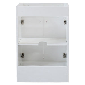 23 in. Single Sink Foldable Vanity Cabinet only, White Finish, Metta Black hardware finish back