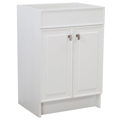 23 in. Single Sink Foldable Vanity Cabinet only, White Finish, Brushed Nickel  hardware finish