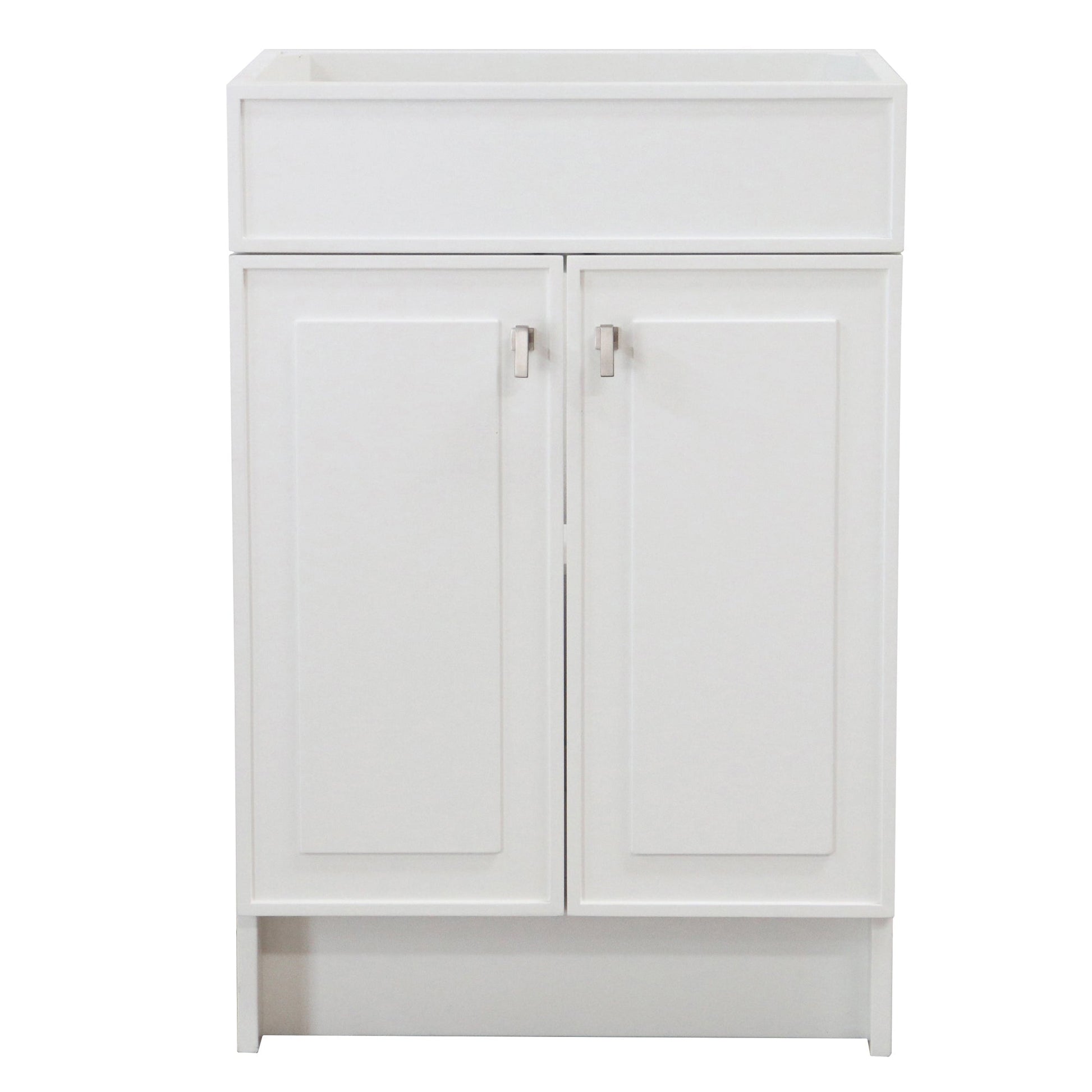 23 in. Single Sink Foldable Vanity Cabinet only, White Finish, Brushed Nickel  hardware finish