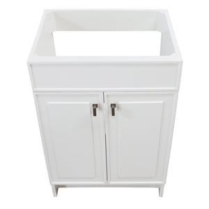 23 in. Single Sink Foldable Vanity Cabinet only, White Finish, Brushed Nickel  hardware finish