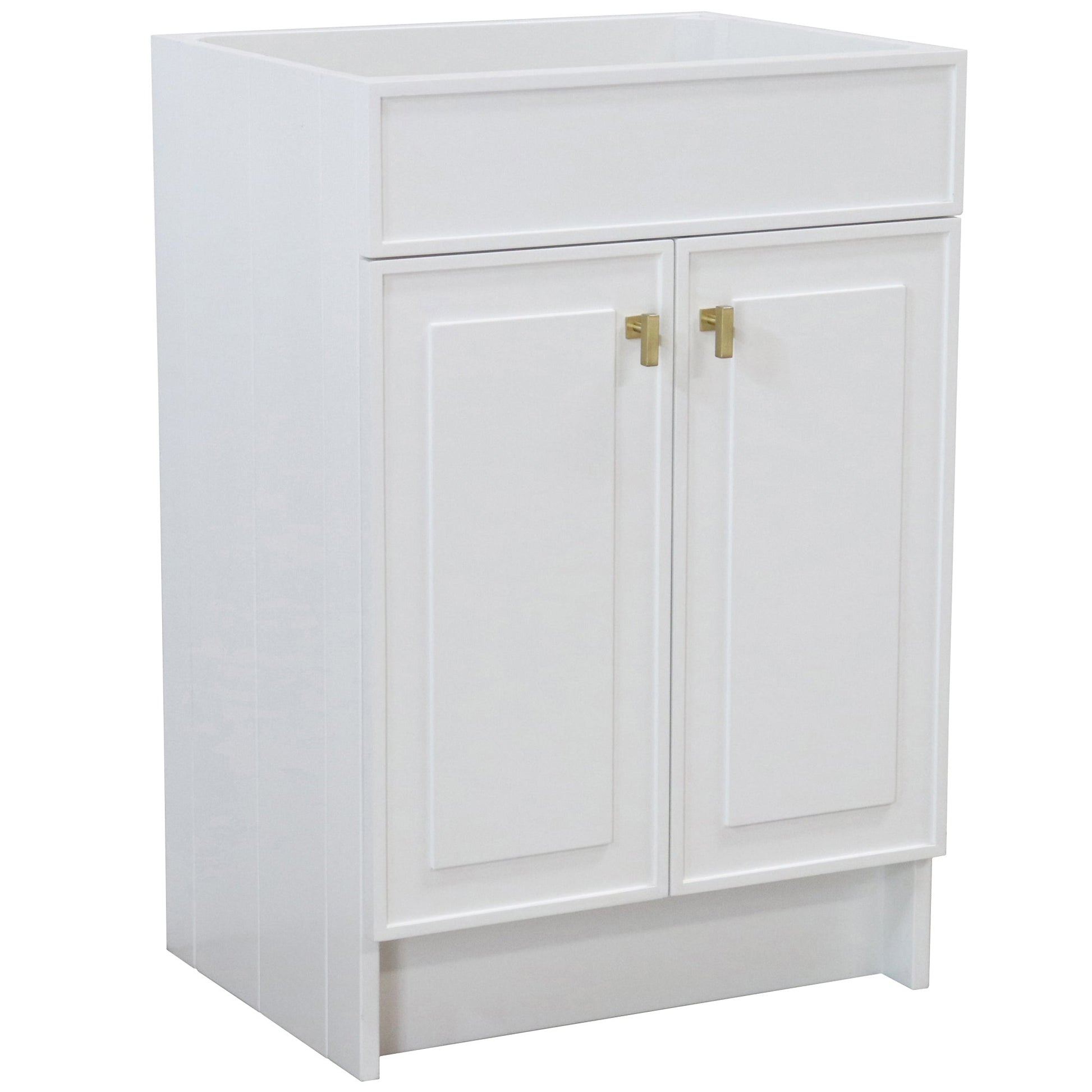 23 in. Single Sink Foldable Vanity Cabinet only, White Finish, Brushed Gold hardware finish