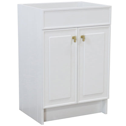 23 in. Single Sink Foldable Vanity Cabinet only, White Finish, Brushed Gold hardware finish