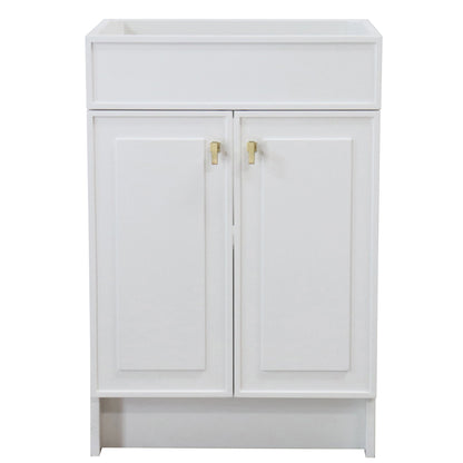 23 in. Single Sink Foldable Vanity Cabinet only, White Finish, Brushed Gold hardware finish