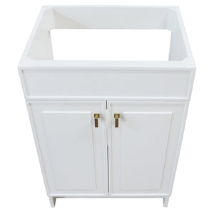 23 in. Single Sink Foldable Vanity Cabinet only, White Finish, Brushed Gold hardware finish