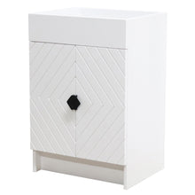 Load image into Gallery viewer, White 23 in. Single Sink Foldable Vanity Cabinet only, Matte Black Hardware Finish