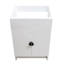 Load image into Gallery viewer, White 23 in. Single Sink Foldable Vanity Cabinet only, Matte Black Hardware Finish